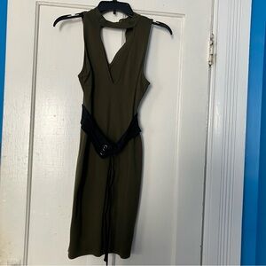 Charlotte Russe Olive and Black Backless Dress